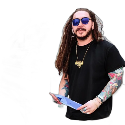 hair, jacket, animal, staff, cartoon, post, malone, delivering transparent PNG cut-out