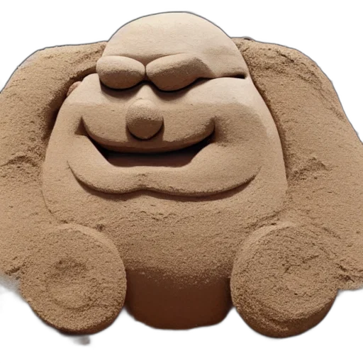 face, mask, food, jacket, 3d render, detailed, sand, sculpture transparent PNG cut-out