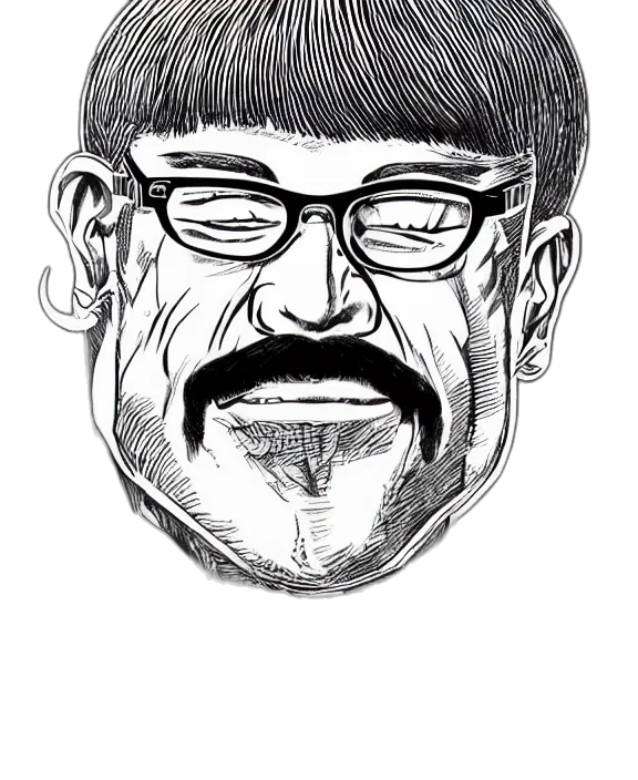 face, staff, pencil sketch, cartoon, comic book art, photorealistic, highly, detailed transparent PNG cut-out