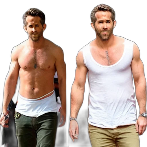 ryan, reynolds, topless transparent PNG cut-out