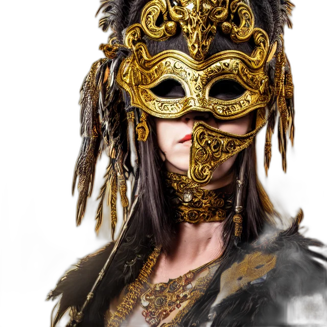 mask, face, photorealistic, fantasy art, concept art, 3d render, golden, full transparent PNG cut-out