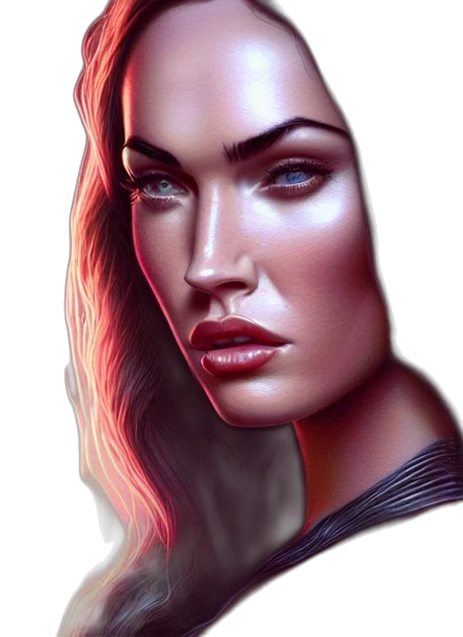 face, mask, robot, photorealistic, fantasy art, comic book art, concept art, neon lights transparent PNG cut-out