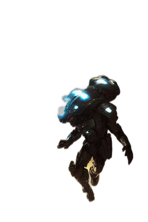 robot, weapon, creature, staff, concept art, 3d render, pixel art, cyberpunk transparent PNG cut-out