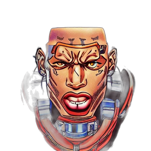 face, mask, robot, comic book art transparent PNG cut-out