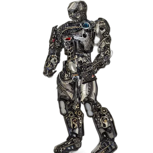 robot, concept art, 3d render, cyberpunk transparent PNG cut-out