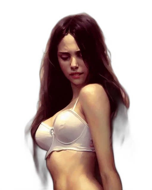 face, photorealistic, oil painting, fantasy art, concept art, beautiful, girl, white transparent PNG cut-out
