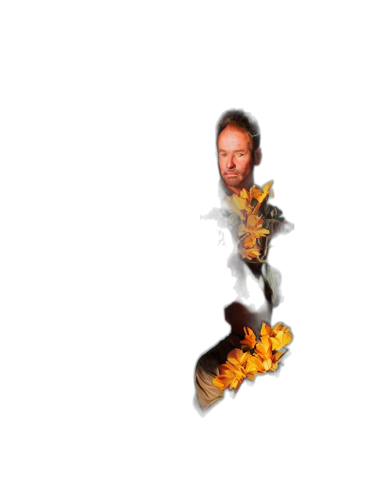 flower, dragon, hair, staff transparent PNG cut-out