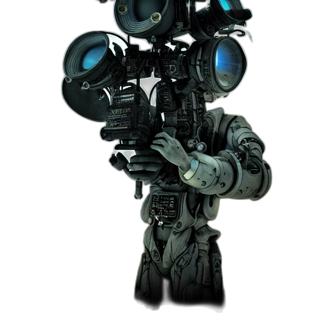robot, weapon, staff, mask transparent PNG cut-out