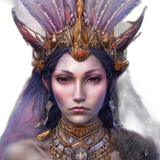 crown, face, jewelry, staff, fantasy art, concept art, photorealistic, comic book art transparent PNG cut-out