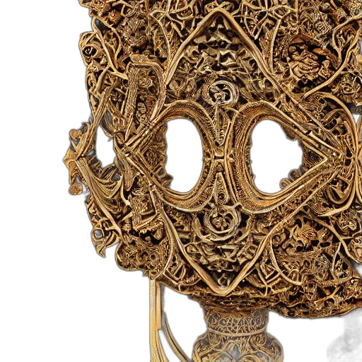 mask, crown, jewelry, face, 3d render, golden, princess, smirking transparent PNG cut-out