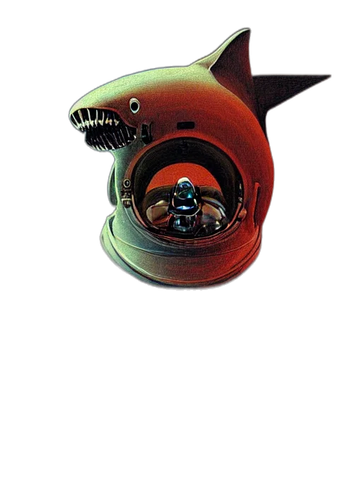 robot, mask, creature, weapon, concept art, 3d render, photorealistic, outer space transparent PNG cut-out
