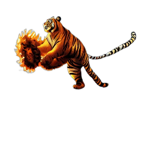 animal, staff, creature, pixel art, concept art, fantasy art, 3d render, fire transparent PNG cut-out