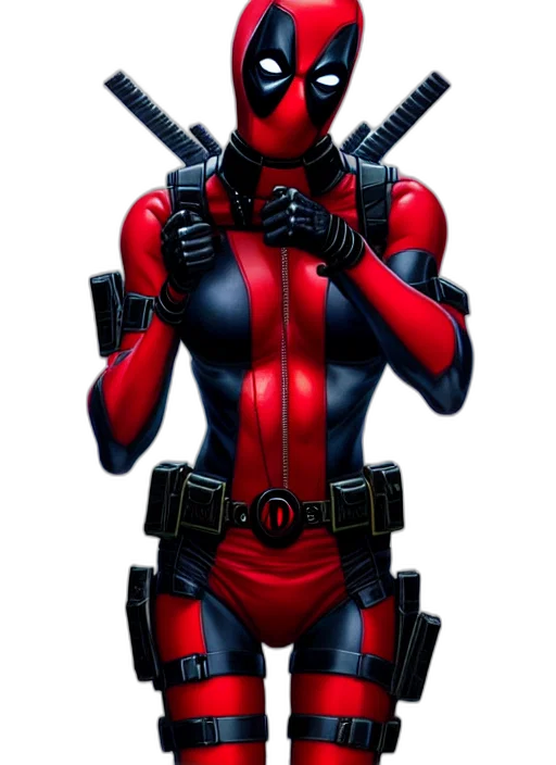 comic book art, concept art, 3d render, pixel art, red, symmetry, gantz, portrait transparent PNG cut-out