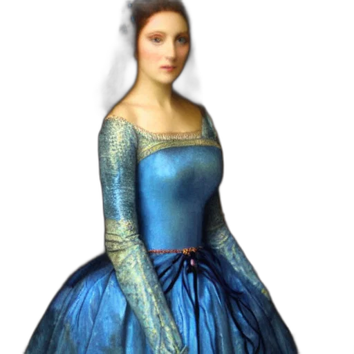 dress, jewelry, crown, 3d render, photorealistic, fantasy art, oil painting, blue transparent PNG cut-out