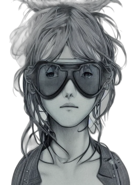 face, mask, hair, robot transparent PNG cut-out