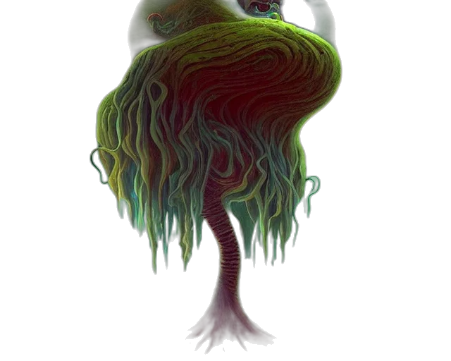 creature, hair, dress, dragon, concept art, fantasy art, watercolor, pixel art transparent PNG cut-out