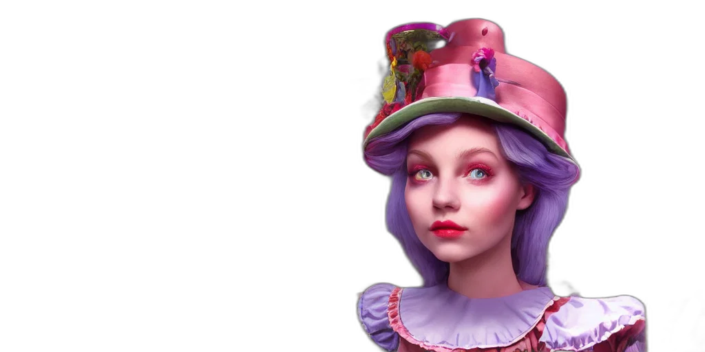 hat, crown, face, 3d render, concept art, fantasy art, photorealistic, pastel transparent PNG cut-out