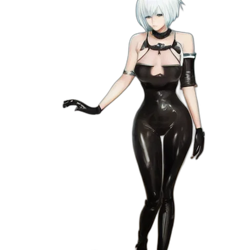 dress, robot, creature, concept art, cyberpunk, 3d render, fantasy art, monochrome transparent PNG cut-out