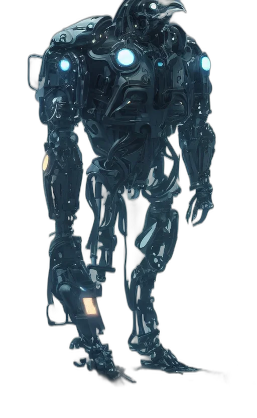 robot, weapon, staff, creature, concept art, cyberpunk, 3d render, comic book art transparent PNG cut-out