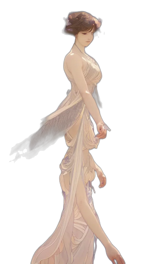 dress, staff, crown, creature transparent PNG cut-out