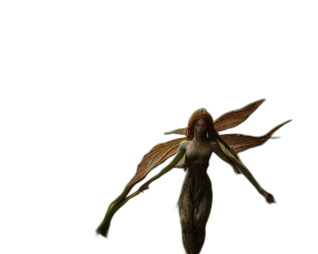 creature, flower, dragon, staff transparent PNG cut-out