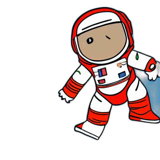 cartoon, pixel art, concept art, comic book art, outer space, red, short, bean transparent PNG cut-out