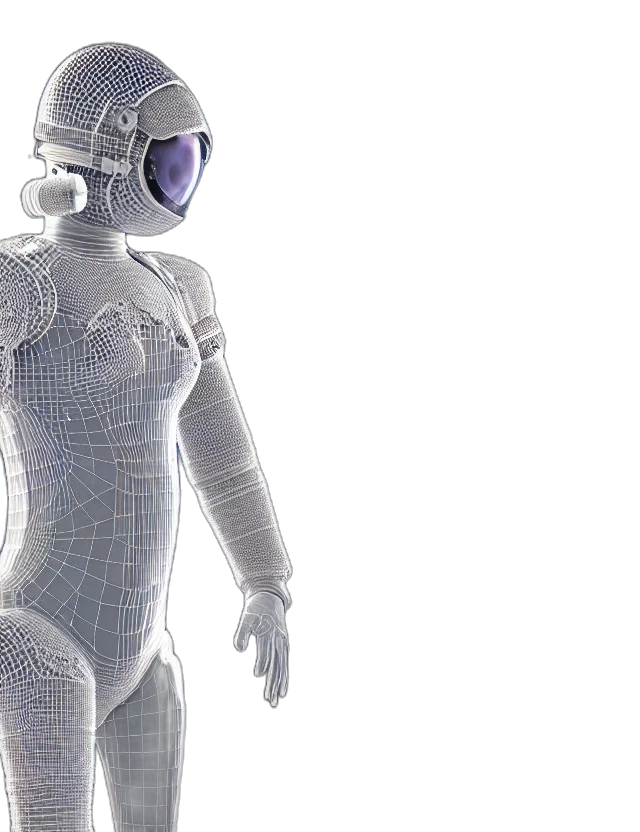 robot, 3d render, concept art, cyberpunk transparent PNG cut-out