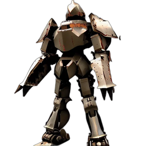 robot, weapon, concept art, 3d render, pixel art, heavy, armored, knight transparent PNG cut-out