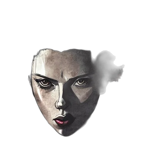 mask, face, crown, jewelry, concept art, photorealistic, comic book art, watercolor transparent PNG cut-out