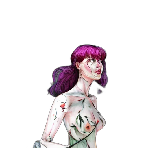 dress, robot, creature, jacket, concept art, cyberpunk, comic book art, fantasy art transparent PNG cut-out