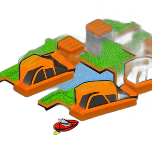 car, 3d render, concept art, pixel art transparent PNG cut-out