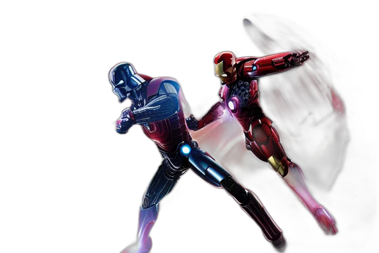 3d render, concept art, outer space, duel transparent PNG cut-out