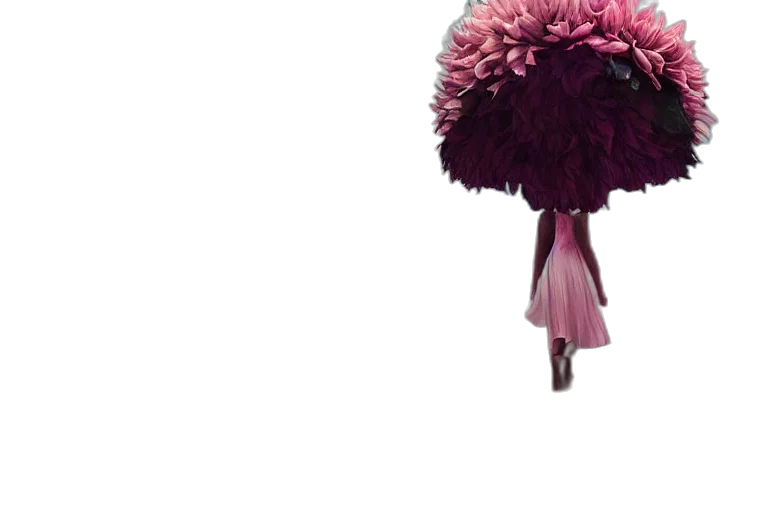 umbrella, flower, hat, dress, 3d render, concept art, photorealistic, pixel art transparent PNG cut-out