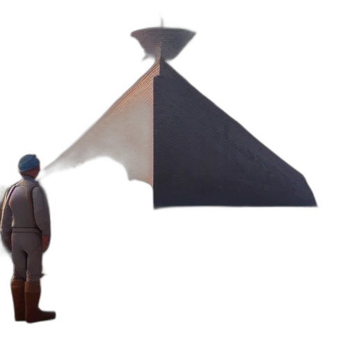 umbrella, staff, hat, weapon, 3d render, concept art, fog, unreal transparent PNG cut-out