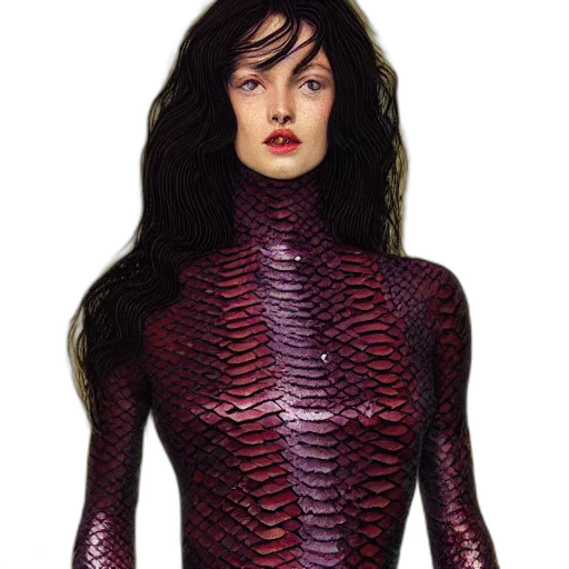 creature, dress, hair, 3d render transparent PNG cut-out