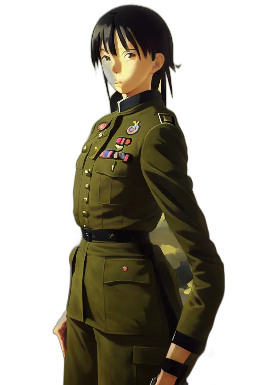 jacket, staff, weapon, face transparent PNG cut-out