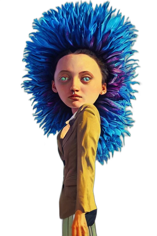 hair, jacket, creature, dress, concept art, 3d render, fantasy art, photorealistic transparent PNG cut-out
