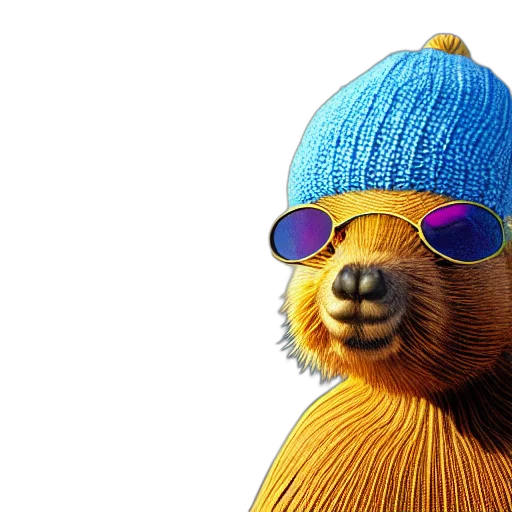 hat, animal, 3d render, photorealistic transparent PNG cut-out