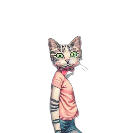 staff, animal, pixel art, concept art, watercolor, cartoon, pastel, crazy transparent PNG cut-out