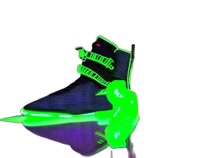 shoes, 3d render, cyberpunk, vaporwave transparent PNG cut-out