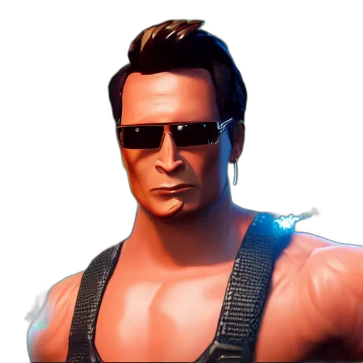 face, weapon, jacket, 3d render, concept art, comic book art, photorealistic, johnny transparent PNG cut-out