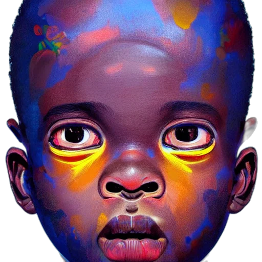 face, mask, photorealistic, watercolor, oil painting, concept art, colorful, dark transparent PNG cut-out