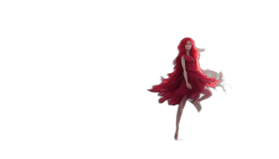 dress, creature, hair, weapon transparent PNG cut-out