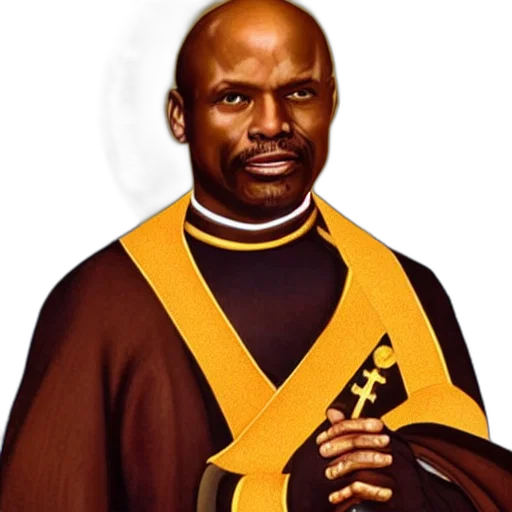 concept art, photorealistic, comic book art, commander, sisko, catholic, icon transparent PNG cut-out