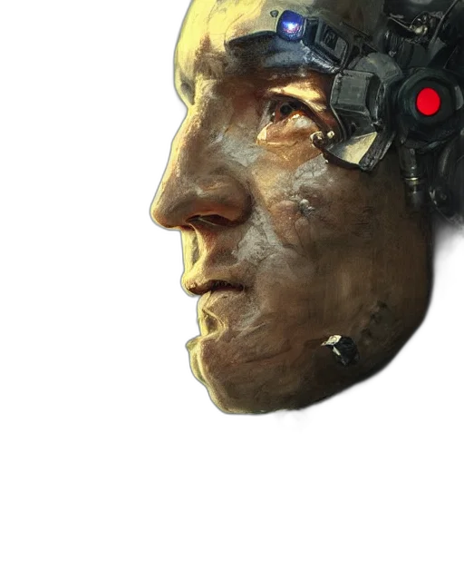 robot, face, mask, 3d render, photorealistic, concept art, cyberpunk, rugged transparent PNG cut-out
