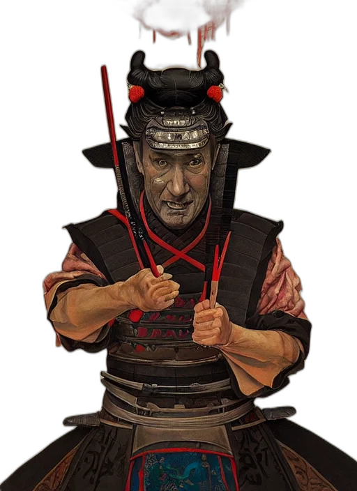 staff, mask, sword, face, concept art, fantasy art, photorealistic, 3d render transparent PNG cut-out