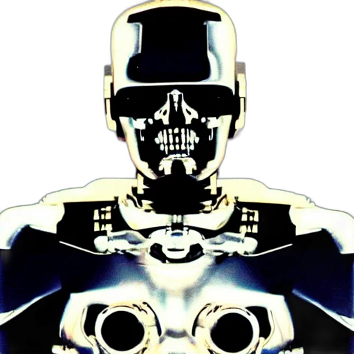 robot, mask, face, staff, comic book art, pixel art, concept art, 3d render transparent PNG cut-out