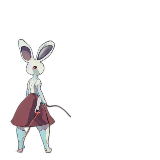 dress, animal, staff, creature, concept art, 3d render, anime, cartoon transparent PNG cut-out