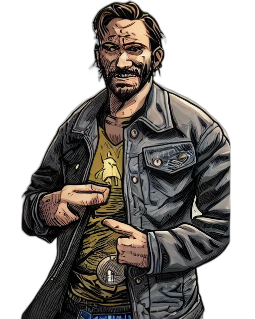 jacket, comic book art, concept art, cartoon transparent PNG cut-out