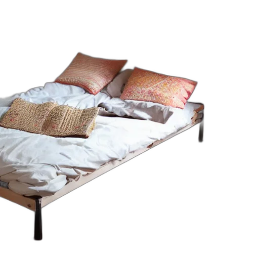 furniture, 3d render, photorealistic, bed, made, out, naan, roti transparent PNG cut-out